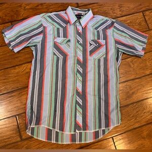 Wrangler X-Long Tails Vtg Shirt mens 17.5 colorful Western pearl snap button up